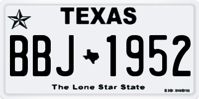 TX license plate BBJ1952