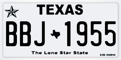 TX license plate BBJ1955