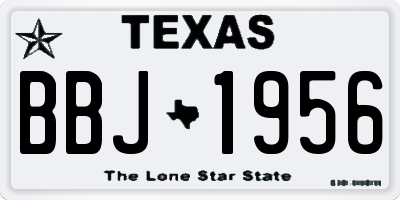 TX license plate BBJ1956