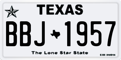 TX license plate BBJ1957