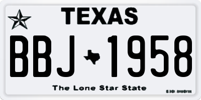 TX license plate BBJ1958