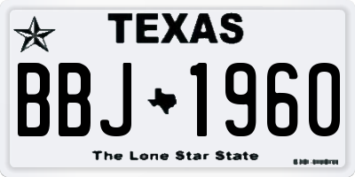 TX license plate BBJ1960