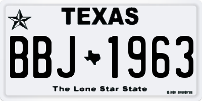 TX license plate BBJ1963