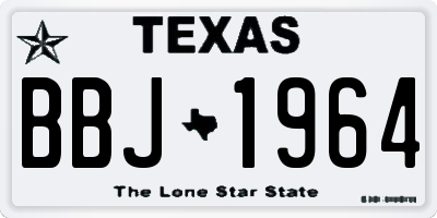 TX license plate BBJ1964