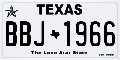 TX license plate BBJ1966