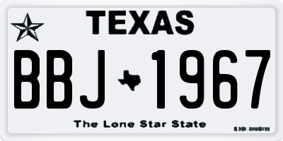 TX license plate BBJ1967