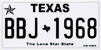 TX license plate BBJ1968