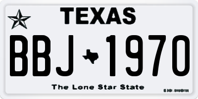 TX license plate BBJ1970