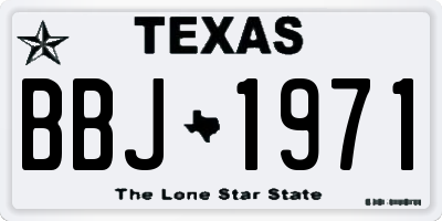 TX license plate BBJ1971