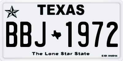 TX license plate BBJ1972