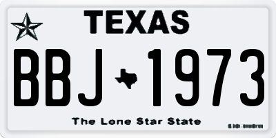 TX license plate BBJ1973