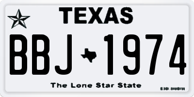 TX license plate BBJ1974