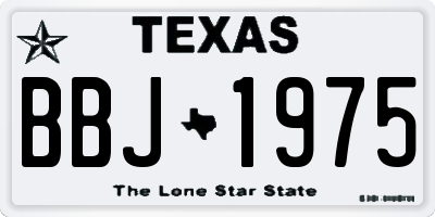 TX license plate BBJ1975