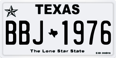 TX license plate BBJ1976