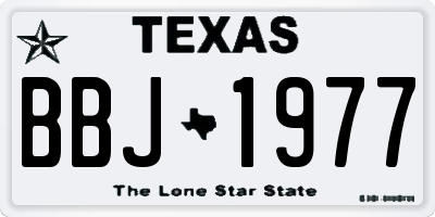 TX license plate BBJ1977