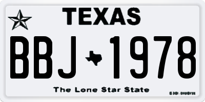 TX license plate BBJ1978