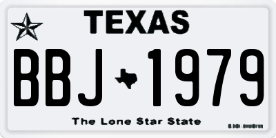 TX license plate BBJ1979