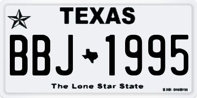 TX license plate BBJ1995