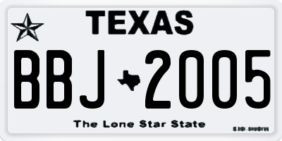 TX license plate BBJ2005