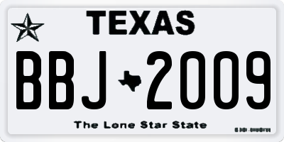 TX license plate BBJ2009