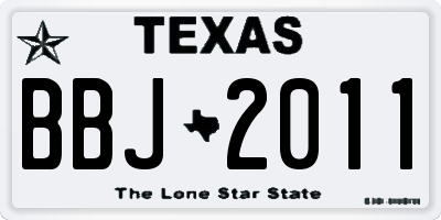 TX license plate BBJ2011