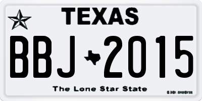 TX license plate BBJ2015