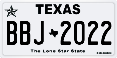 TX license plate BBJ2022