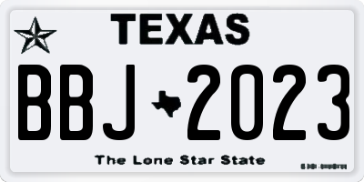 TX license plate BBJ2023