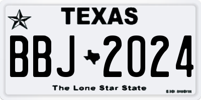 TX license plate BBJ2024