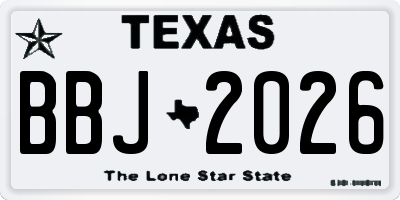 TX license plate BBJ2026