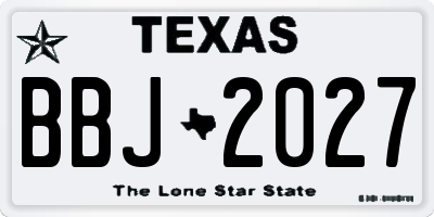 TX license plate BBJ2027