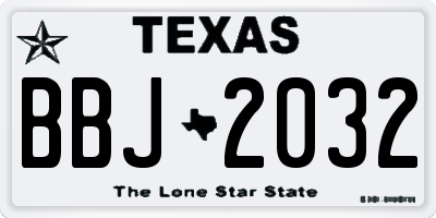 TX license plate BBJ2032