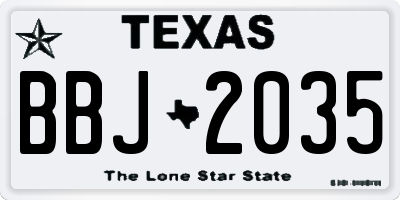 TX license plate BBJ2035