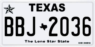 TX license plate BBJ2036