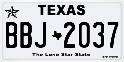 TX license plate BBJ2037