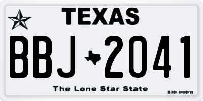 TX license plate BBJ2041