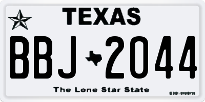 TX license plate BBJ2044