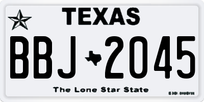 TX license plate BBJ2045