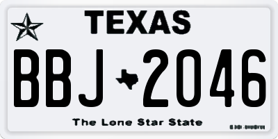 TX license plate BBJ2046