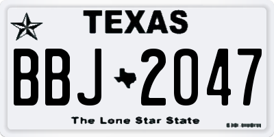 TX license plate BBJ2047