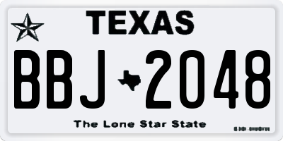 TX license plate BBJ2048