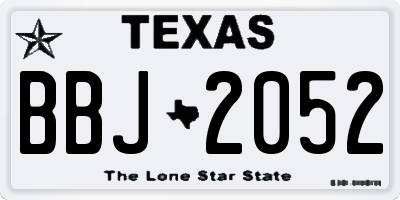 TX license plate BBJ2052