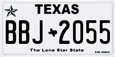 TX license plate BBJ2055