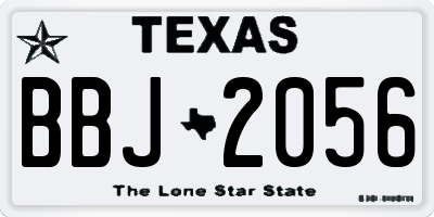 TX license plate BBJ2056