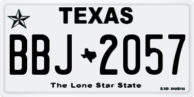 TX license plate BBJ2057