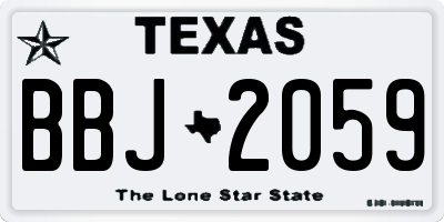 TX license plate BBJ2059