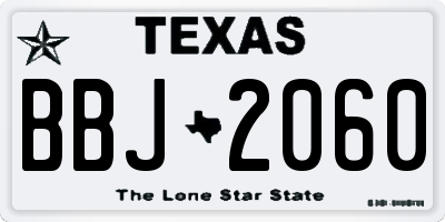 TX license plate BBJ2060