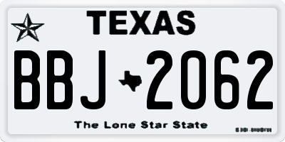 TX license plate BBJ2062