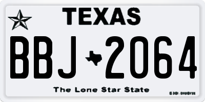 TX license plate BBJ2064