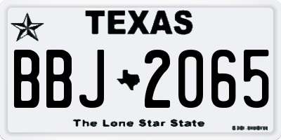 TX license plate BBJ2065